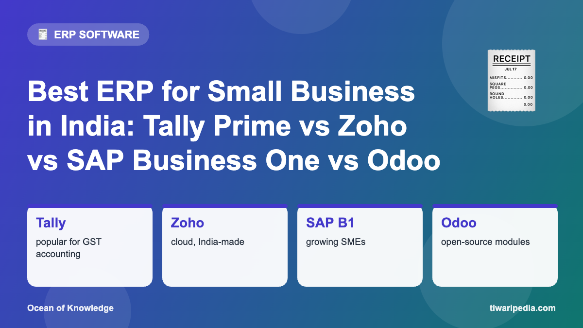 Infographic: Best ERP for Small Business in India: Tally Prime vs Zoho vs SAP Business One vs Odoo