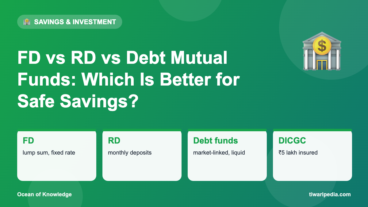 Infographic: FD vs RD vs Debt Mutual Funds: Which Is Better for Safe Savings?