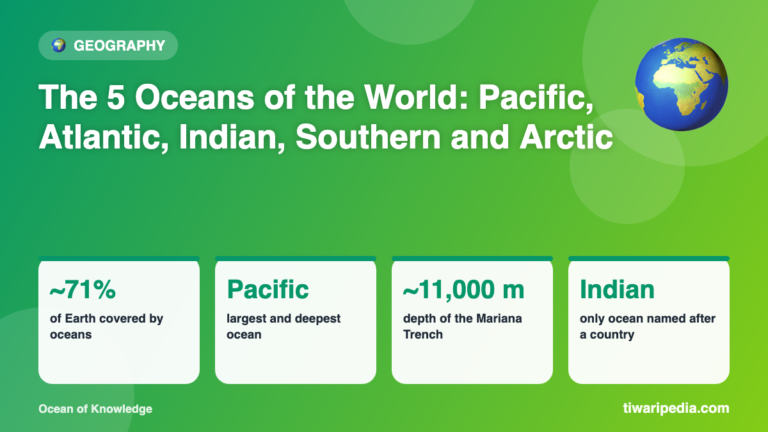 Infographic: The 5 Oceans of the World: Pacific, Atlantic, Indian, Southern and Arctic