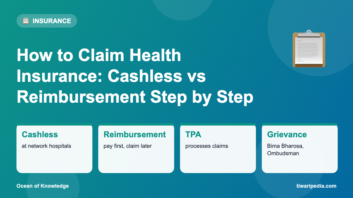 Infographic: How to Claim Health Insurance: Cashless vs Reimbursement Step by Step