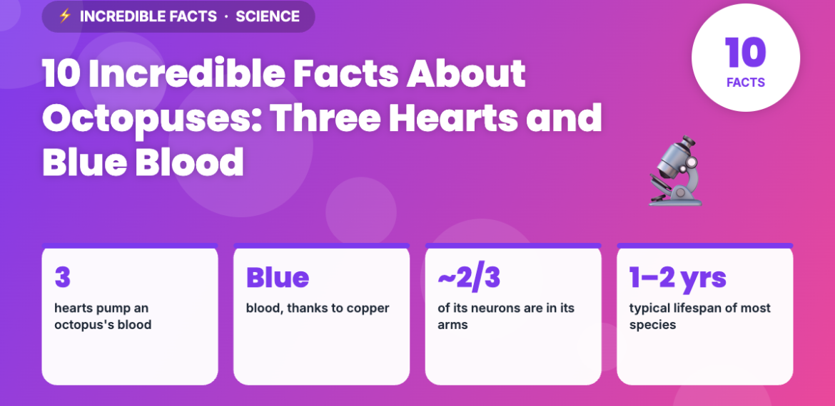 10 Incredible Facts About Octopuses: Three Hearts and Blue Blood
