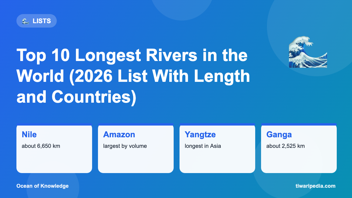 Infographic: Top 10 Longest Rivers in the World (2026 List With Length and Countries)