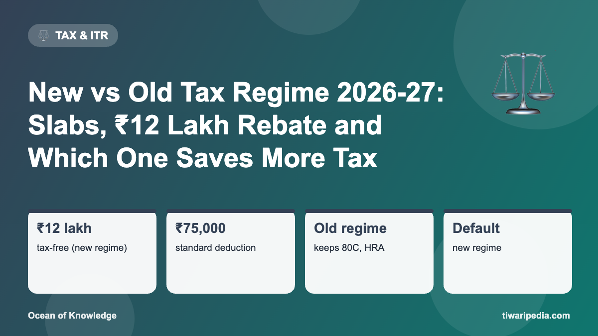 Infographic: New vs Old Tax Regime 2026-27: Slabs, ₹12 Lakh Rebate and Which One Saves More Tax