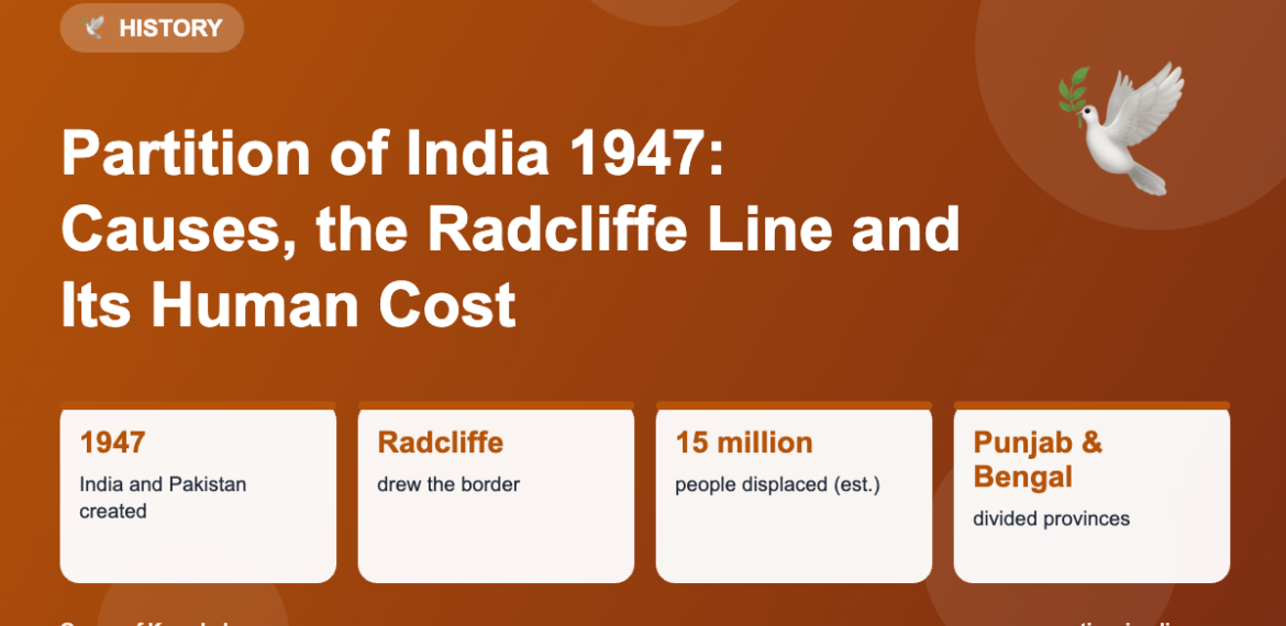 Infographic: Partition of India 1947: Causes, the Radcliffe Line and Its Human Cost