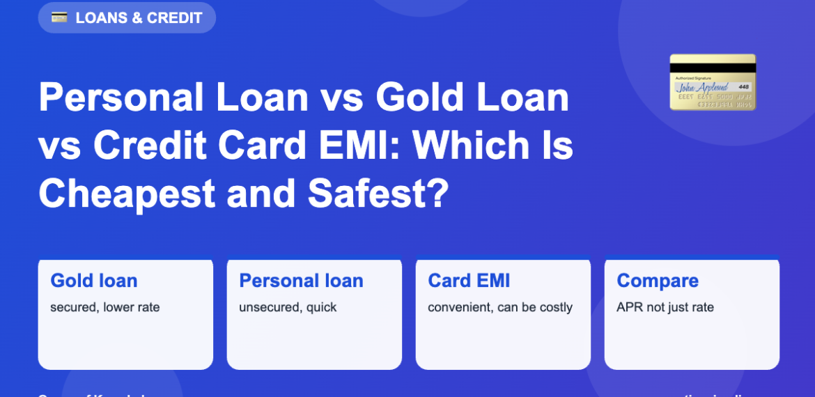 Personal Loan vs Gold Loan vs Credit Card EMI: Which Is Cheapest and Safest?