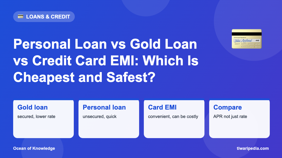 Infographic: Personal Loan vs Gold Loan vs Credit Card EMI: Which Is Cheapest and Safest?