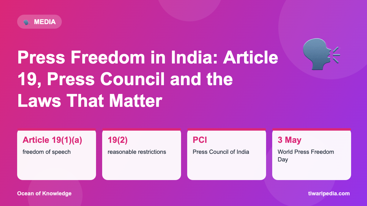 Infographic: Press Freedom in India: Article 19, Press Council and the Laws That Matter