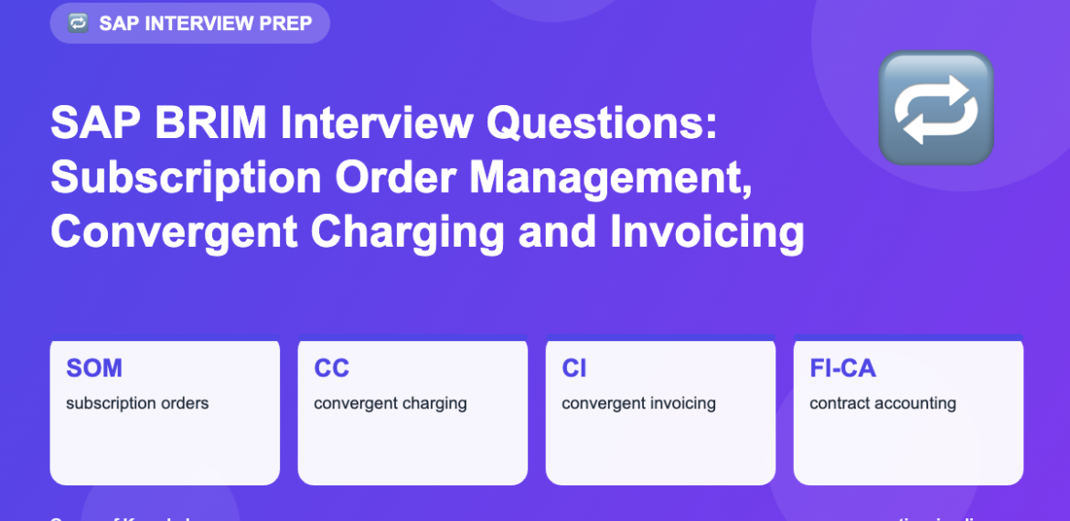 SAP BRIM Interview Questions: Subscription Order Management, Convergent Charging and Invoicing