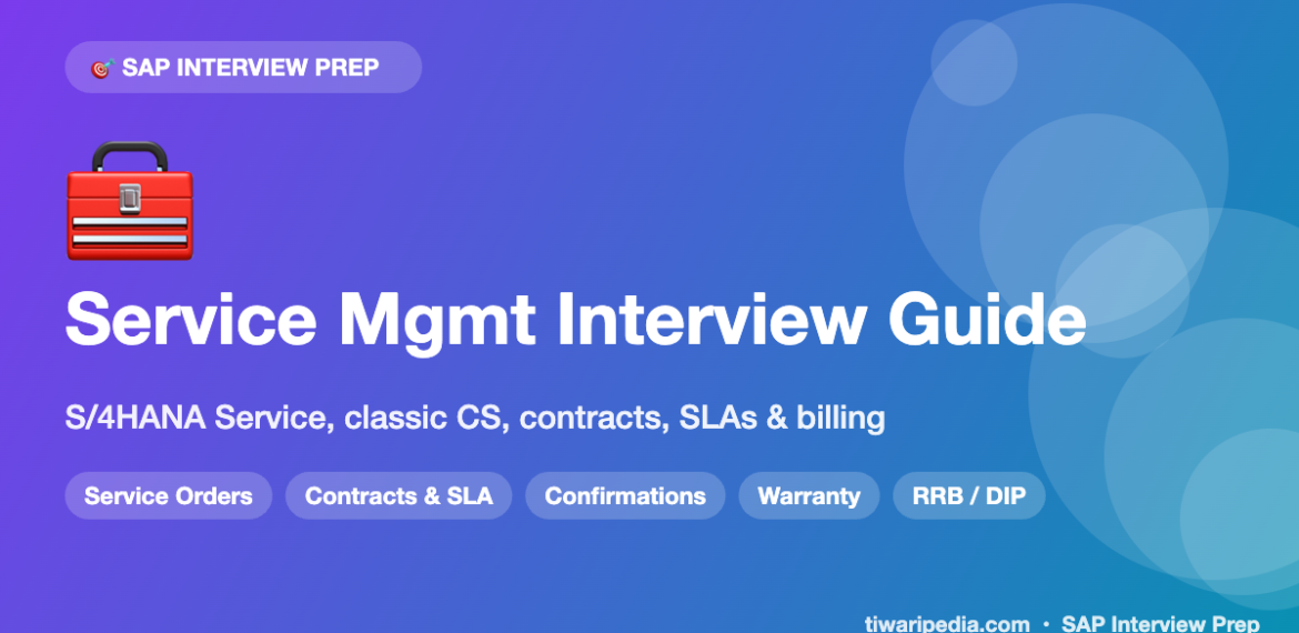 SAP Service Management (S/4HANA Service & CS) Interview Questions & Service-to-Cash Guide