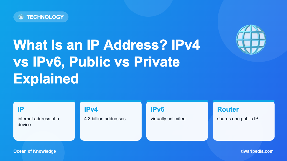 Infographic: What Is an IP Address? IPv4 vs IPv6, Public vs Private Explained